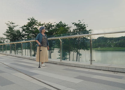 Safety Cane Pro™ - Sturdy and Foldable Cane with LED light and alarm